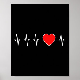 Poster Santé Carburant Ekg Cardiopathie rouge Sensibilisa
