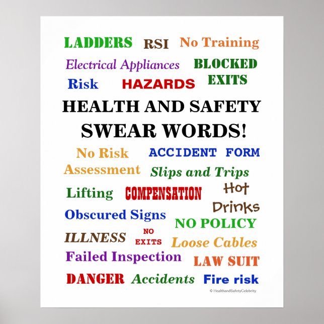 Poster Santé et Sécurité - Mots-verres ennuyeux mais drôl (Devant)