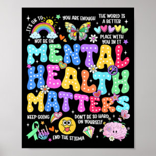 Poster Santé mentale cerveau humain maladie sensibilisati