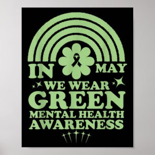 Poster Santé mentale S Nous portons du vert Sensibilisati