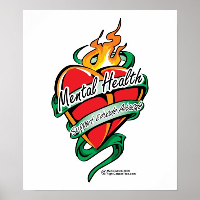 Poster Santé mentale Tattoo Heart (Devant)