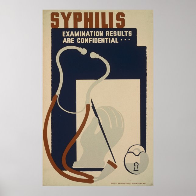 Poster santé Vintage WPA Syphilis (Devant)