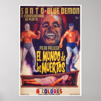 Poster Santo Blue Demon El Mundo De Los Muertos