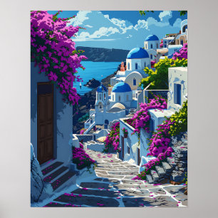 Poster Santorin en Grèce