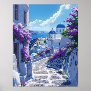 Poster Santorin en Grèce