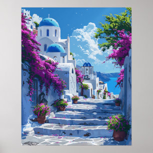 Poster Santorin en Grèce