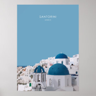 Poster Santorin, Grèce Travel Artwork