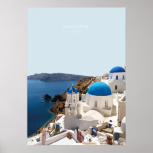 Poster Santorin, Grèce Travel Artwork