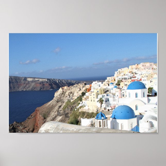Poster Santorin, Grèce, Village d'Oia, photographie, (Devant)