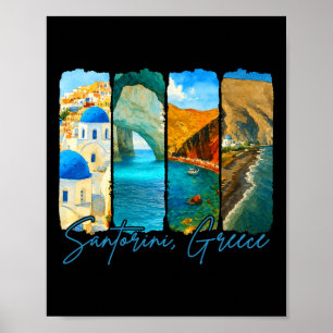 Poster Santorin Grèce Voyage Coup de Pinceau Rencontre Mo