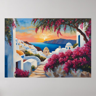 Poster Santorin Sunset Bliss