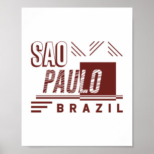 Poster Sao Paulo Brésil Typographie Moderne Urbaine Desig