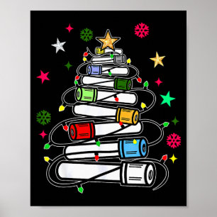 Poster Sapin de Noël de tube de sang Technicien en phlébo