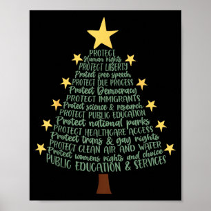 Poster Sapin de Noël drôle anti Trump subtil