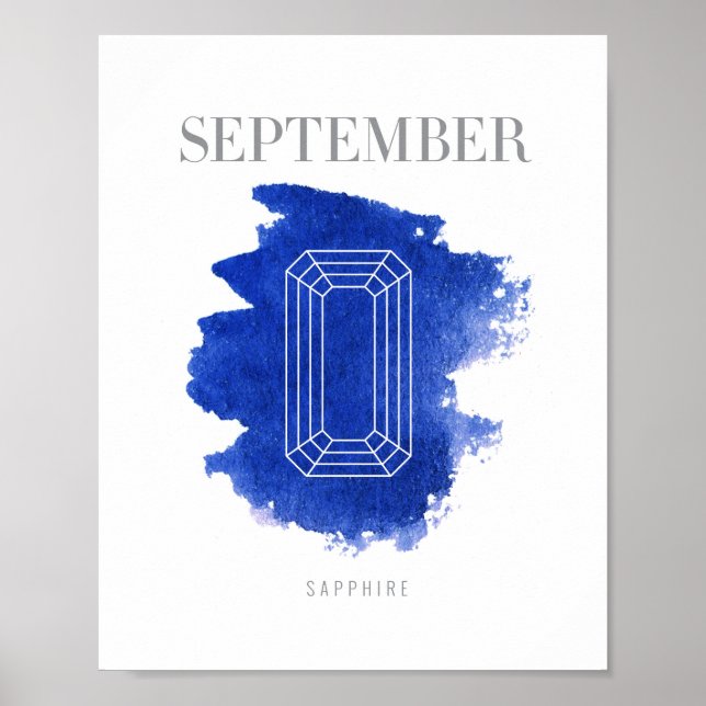 Poster Sapphire Birthstone Septembre (Devant)
