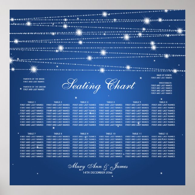 Poster Sapphire Blu mariage Sparkling Lines (Devant)