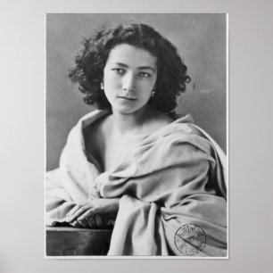Poster Sarah Bernhardt en costume, vers 1860