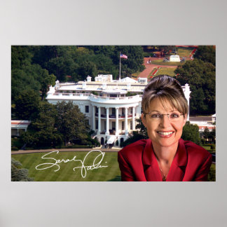 Poster Sarah Palin & Maison Blanche