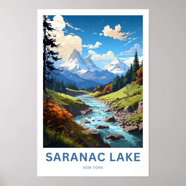 Poster Saranac Lake New York (Devant)