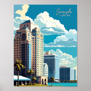 Poster Sarasota Florida Art illustration de voyage vintag