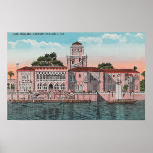 Poster Sarasota, Floride - Vue de John Ringling