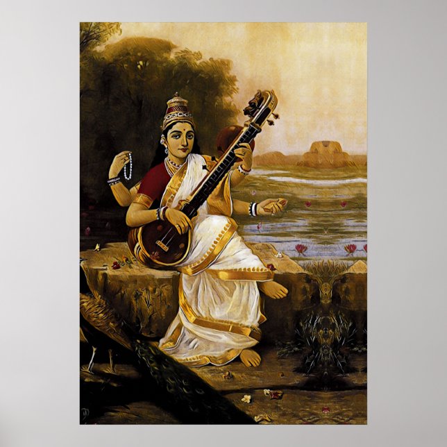Poster SARASWATI - Divinité des arts et des rivières (Devant)
