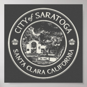 POSTER SARATOGA CALIFORNIE VINTAGE
