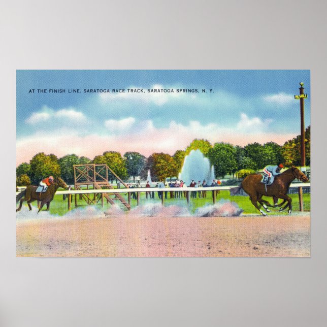 Poster Saratoga Race Track - Vue de la ligne d'arrivée (Devant)
