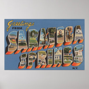 Poster Saratoga Springs, New York - Scènes de grandes let