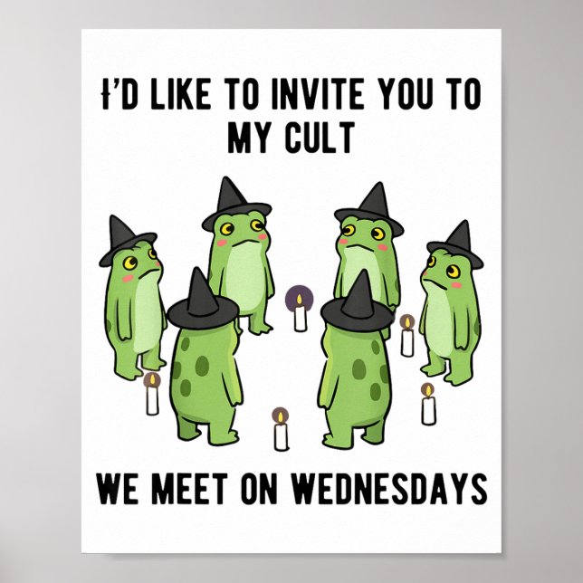 Poster Sarcastic Frog Meme Funny Amphibian Cult Men And W (Devant)