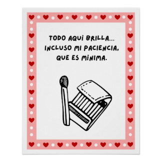 Poster sarcastico caja fosforos humor cute