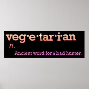 Poster Sarcastique végétarien Définition drôle Dictionnai