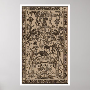 Poster Sarcophage de Pacal - Ancien vaisseau spatial maya