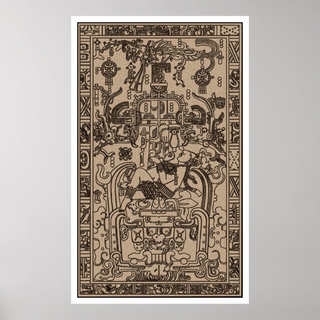 Poster Sarcophage de Pacal - Ancien vaisseau spatial maya (Devant)