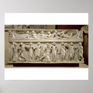 Poster Sarcophage des Muses, romain (marbre)