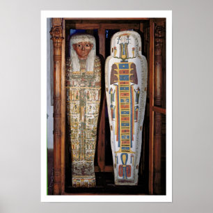 Poster Sarcophage égyptien couvert de hiéroglyphes (p