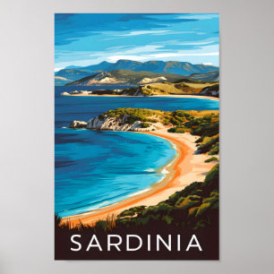 Poster Sardaigne Italie Lieu de voyage célèbre