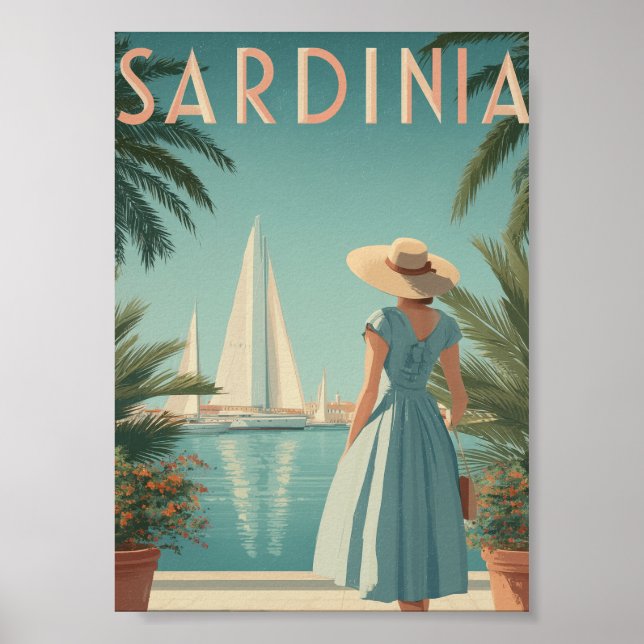 Poster Sardinia 50s vintage (Devant)