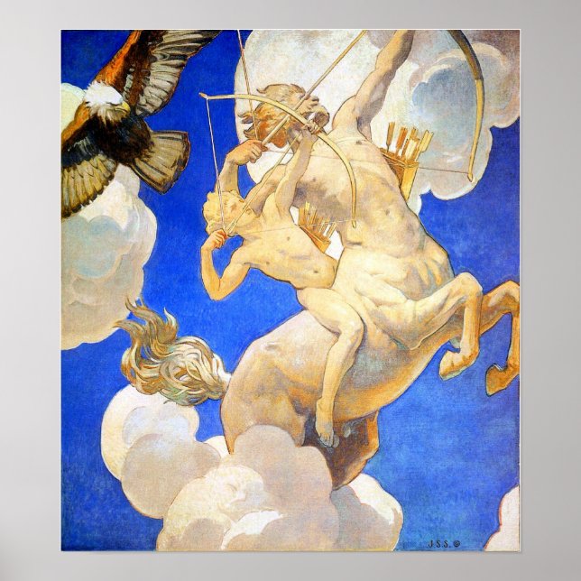 Poster Sargent - Chiron Et Achille 1921 (Devant)