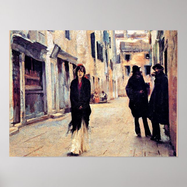 Poster Sargent - Rue à Venise, beaux-arts (Devant)