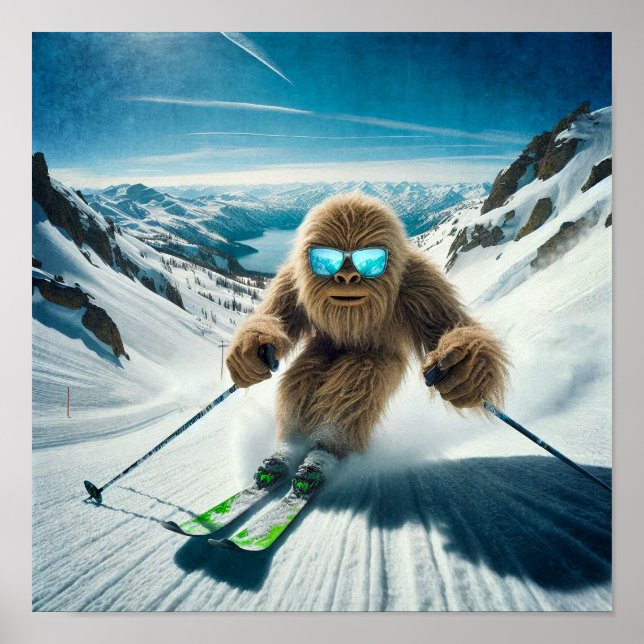 Poster Sasquatch le skieur (Devant)
