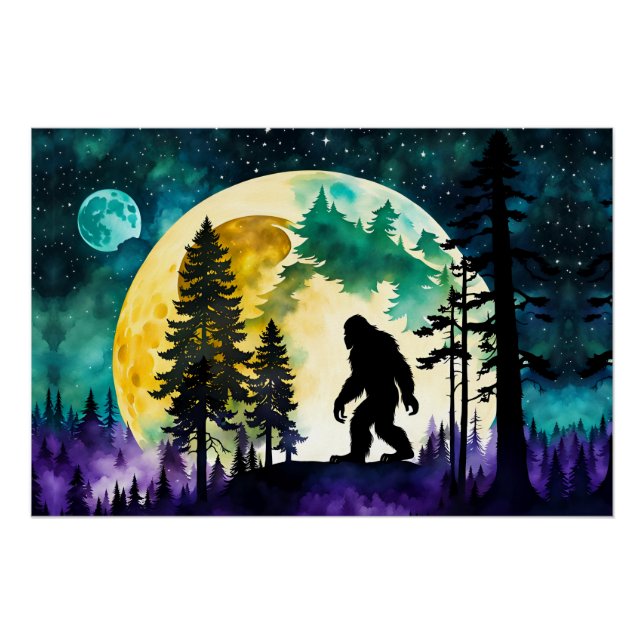 Poster Sasquatch pleine lune (Devant)