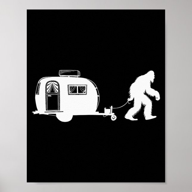 Poster Sasquatch Rv Motorhome Camng Bigfoot Campervan Fun (Devant)
