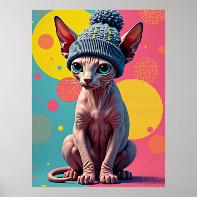Poster Sass-phinx : Le chat de mode pop-art ultime (Devant)