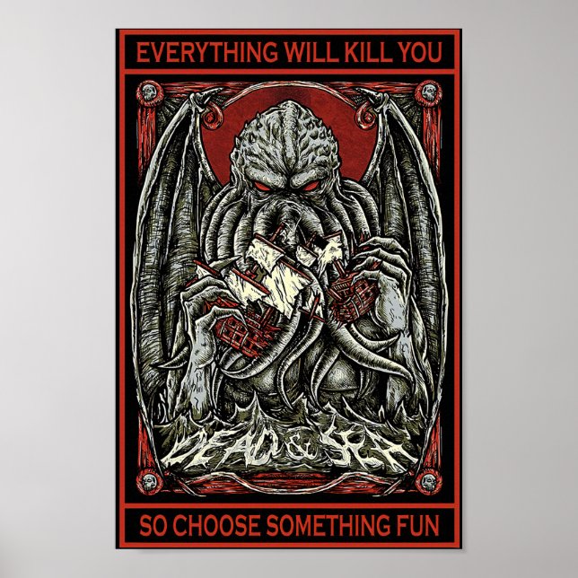 Poster Satan Tout Vous Tue Décor Imprimé (Devant)