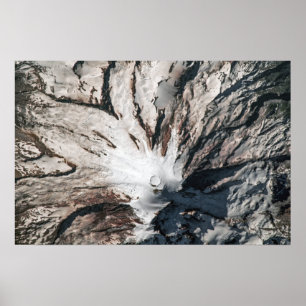 Poster Satellite volcan Mount Rainier Washington