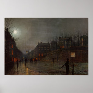 Poster S'attaquant à la maison au crépuscule, 1882