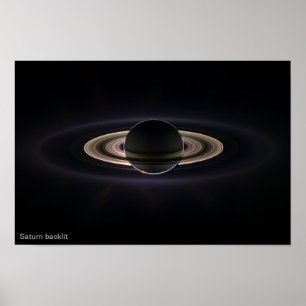 Poster Saturn éclairé à contre-jour