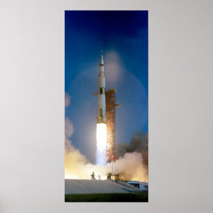 Poster Saturn V Lancement Lune Mission