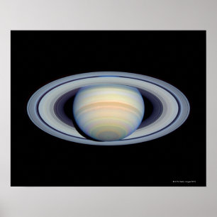 Poster Saturn with rings at widest angle to Earth